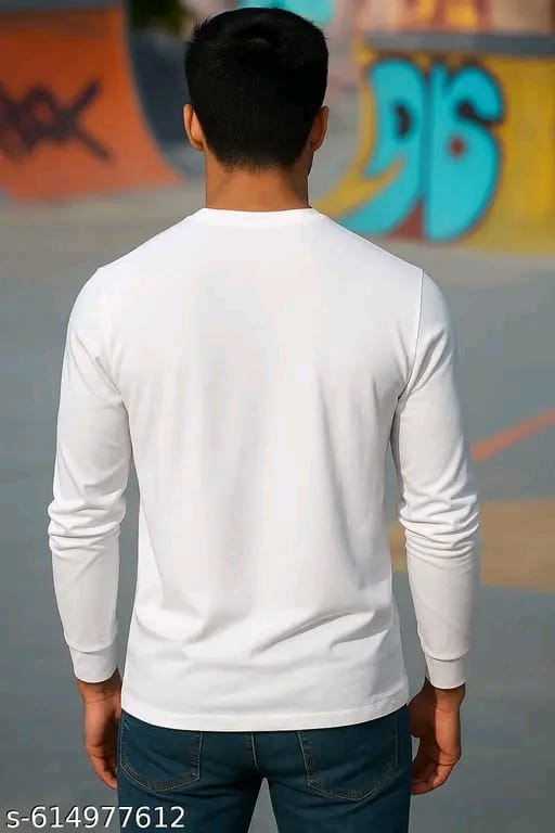 White Cat Printed Full Sleeve Polyester T-Shirt